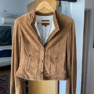 Butter-soft deerskin jacket, size 4, brown